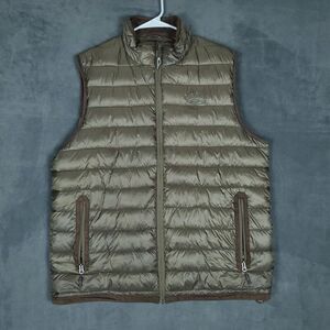 Drake Waterfowl Pac-Vest Mens Large Brown Quilted Full Zip Lightweight Hunting
